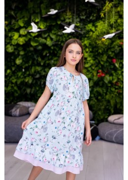 TopHat голубое платье с розами для девочки 21550